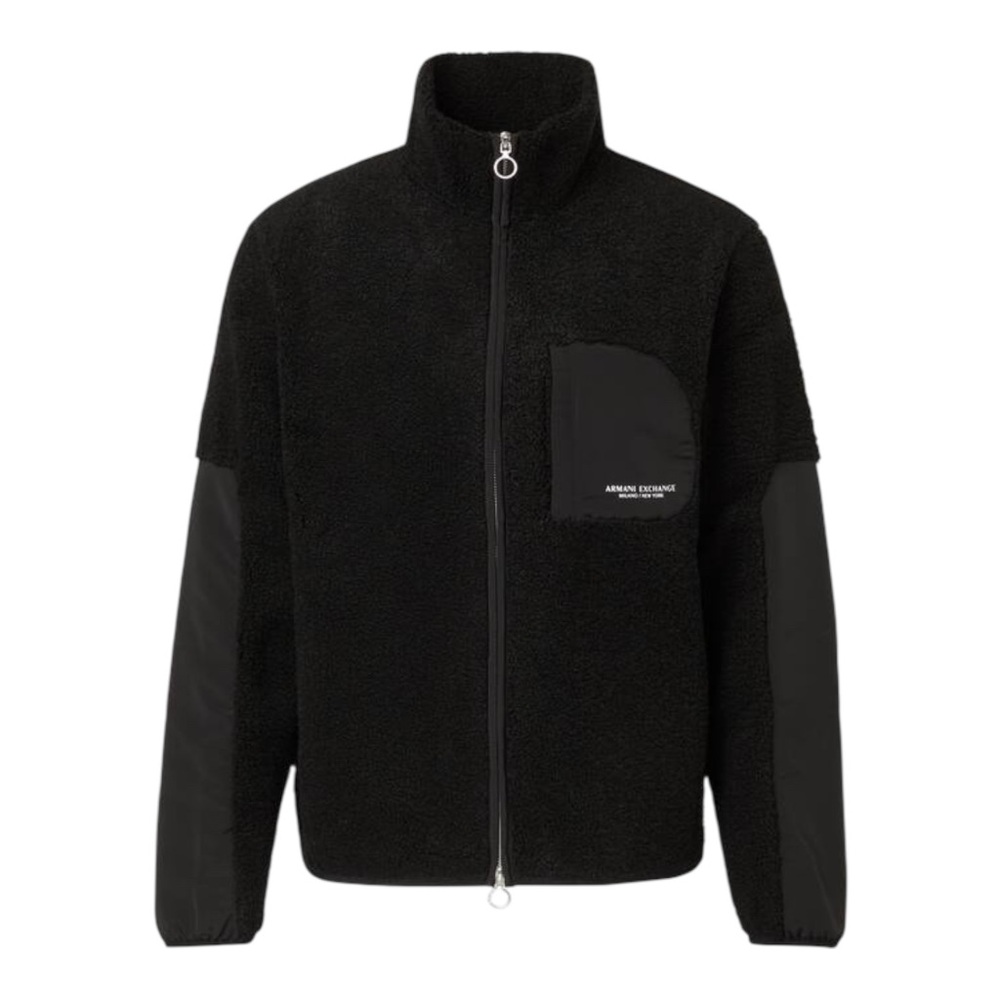 Armani Exchange Men’s Full-Zip Fleece Jacket – Black – Size XXL